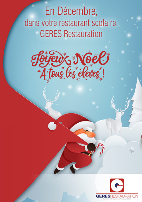 En Décembre, menu de noël pour nos restaurants scolaires