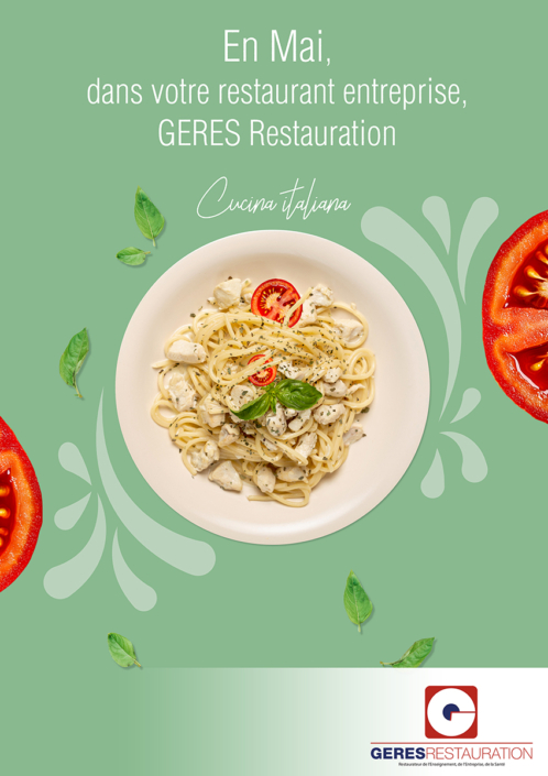Menu Italie en Mai pour les entrprises