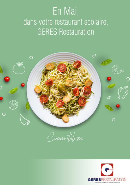 Menu Italie en Mai pour les scolaires